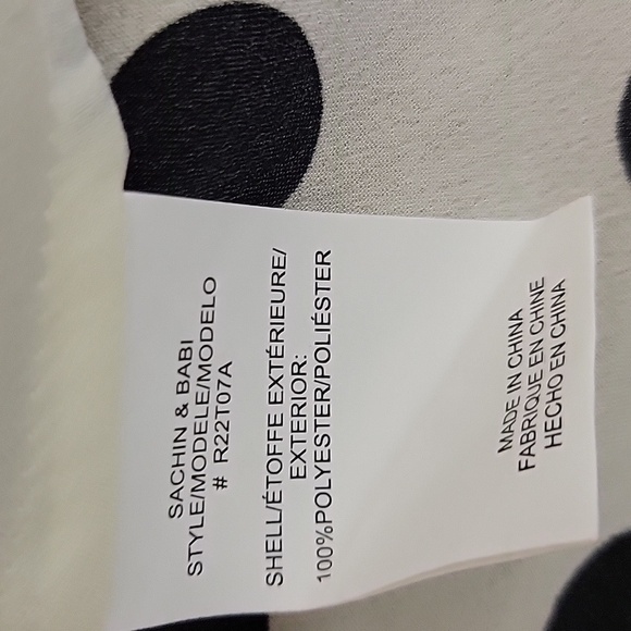 Anthropolgie x Sachin Babi Chic Polka Dot One-Shoulder Top. XL polyester new tag - Picture 6 of 6